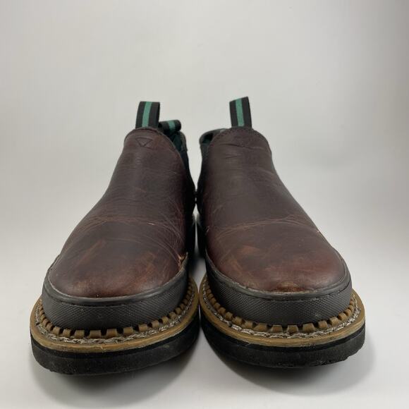 Georgia Boot Low Romeo Mens Size 7.5 Brown Leather Slip On Work Boots, Casual - Picture 2 of 12